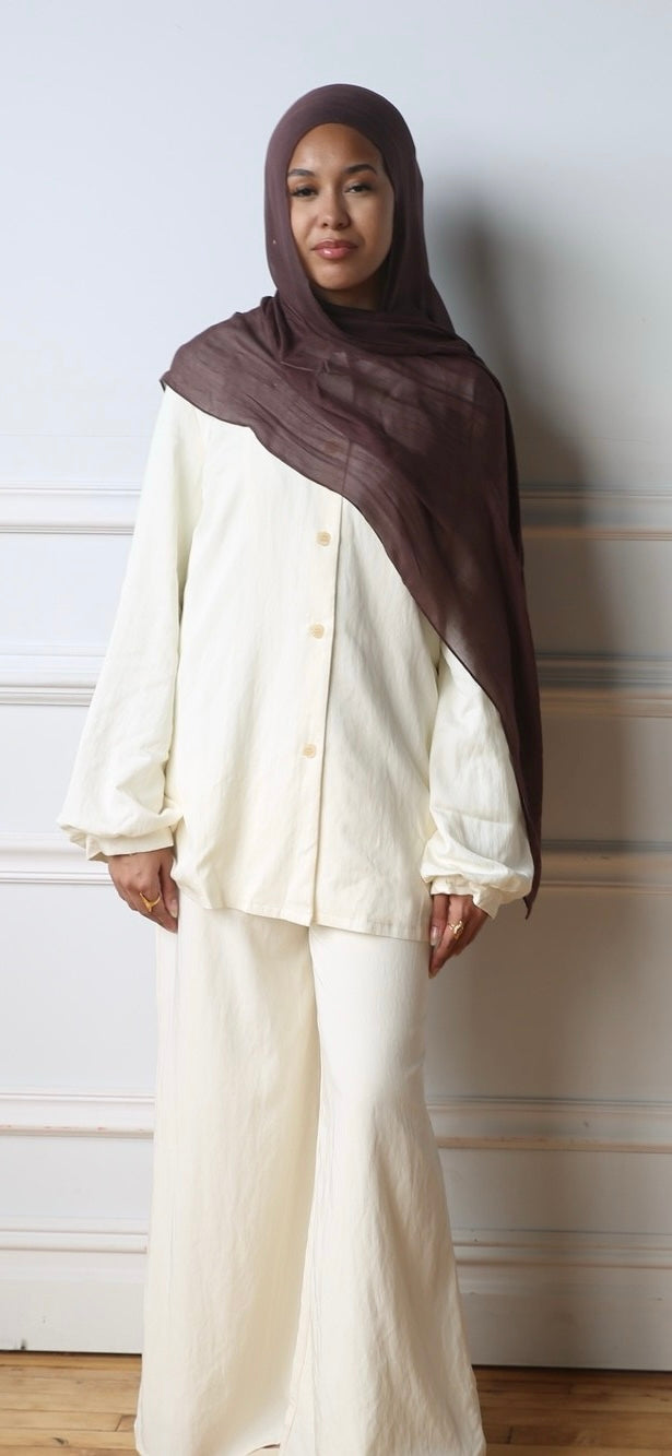 Batul Ballon Sleeve Top - Cream