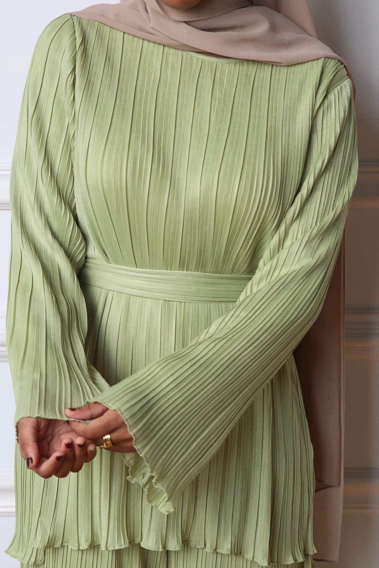 Raya Ribbed Set - Olive Green