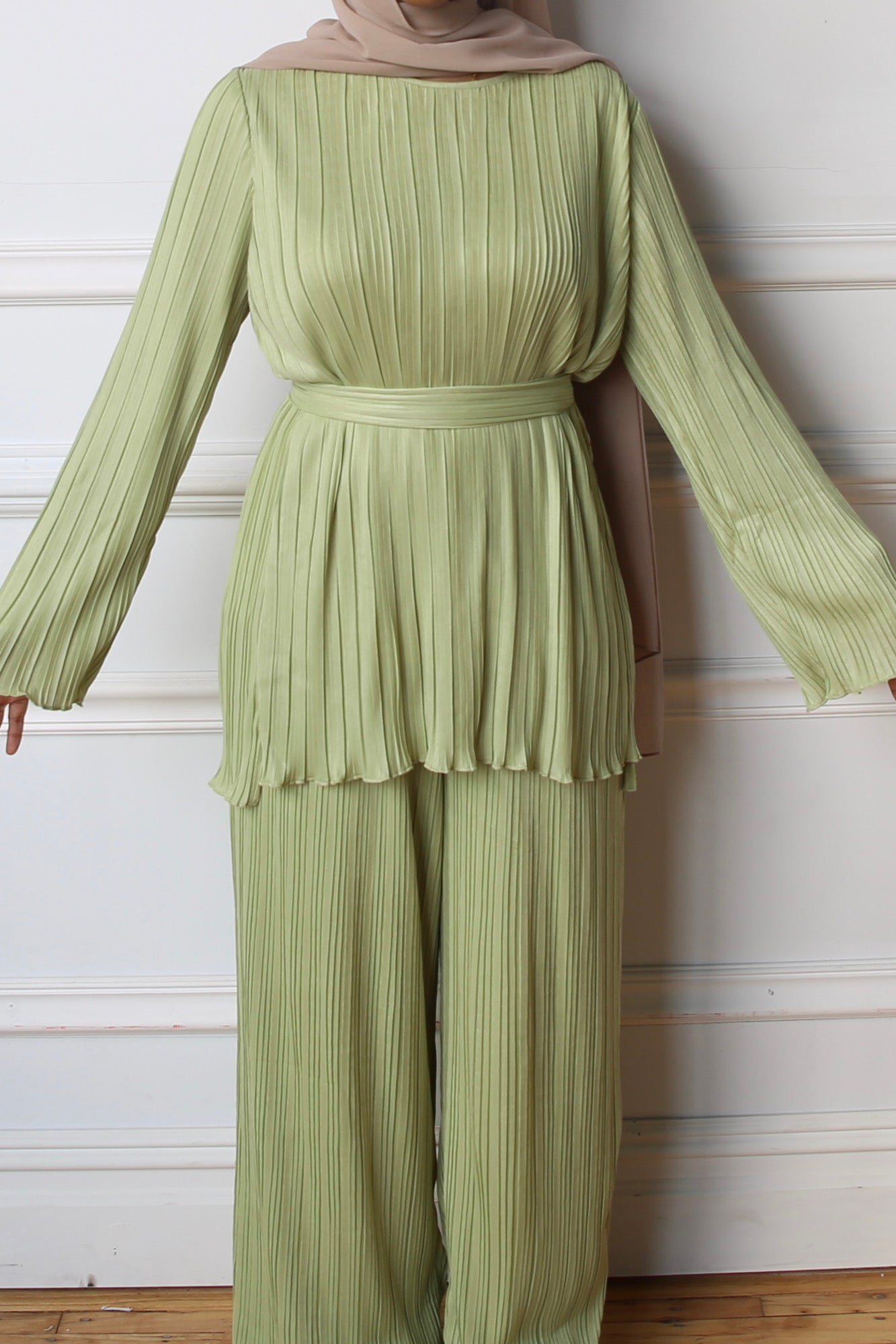 Raya Ribbed Set - Olive Green