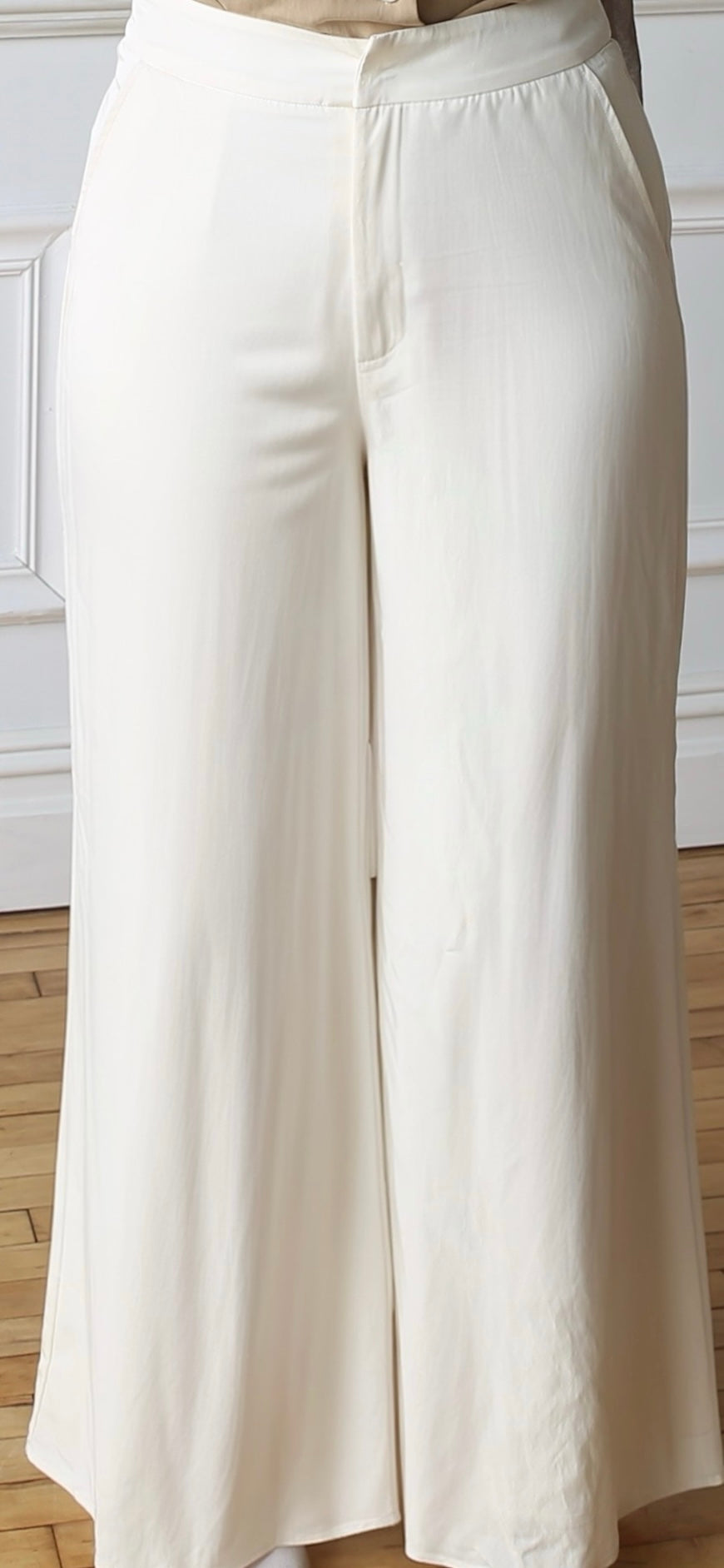 Warda Wide Leg Pants - Cream