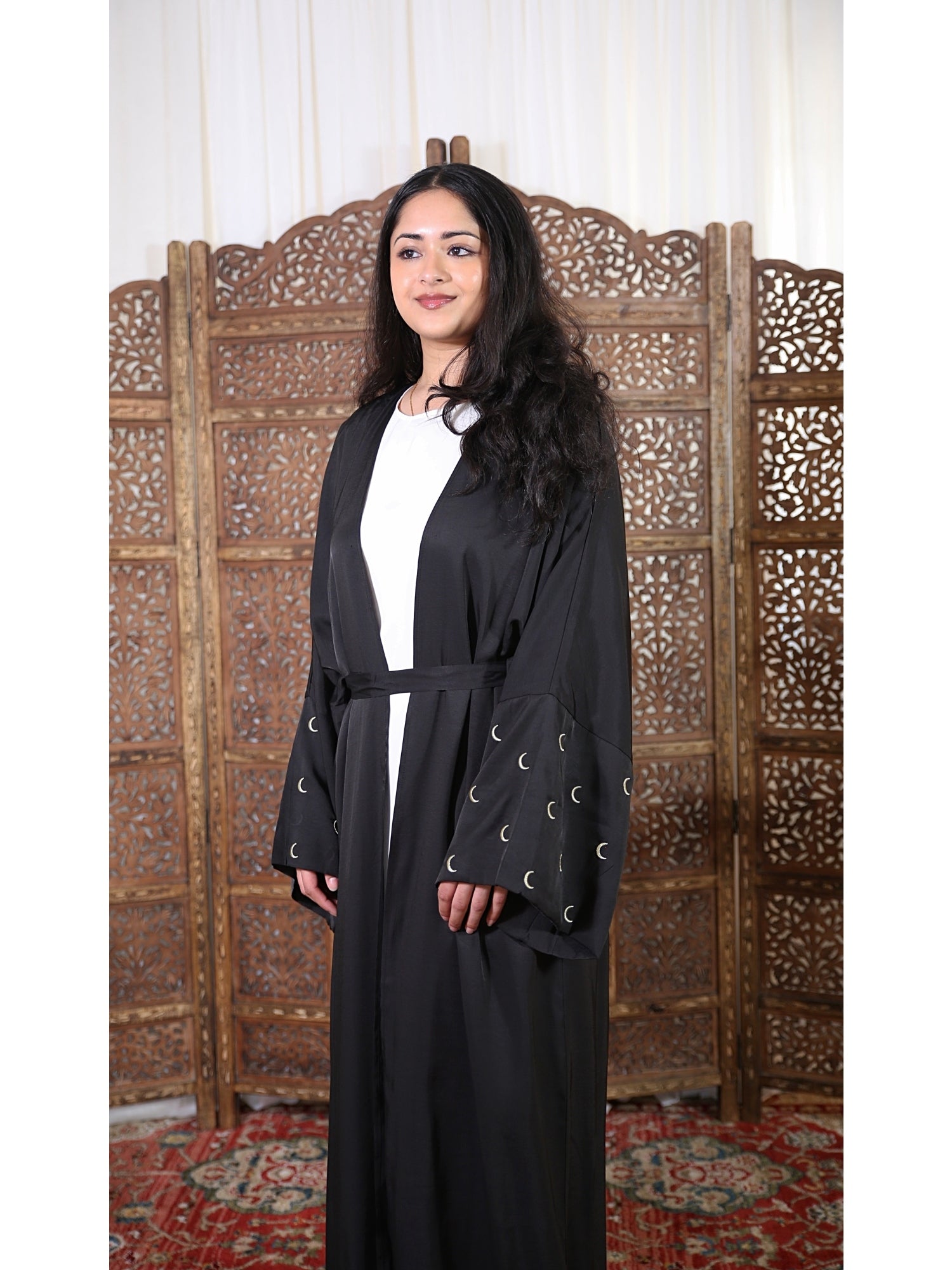 Qamar Abaya & Matching Hijab - Black